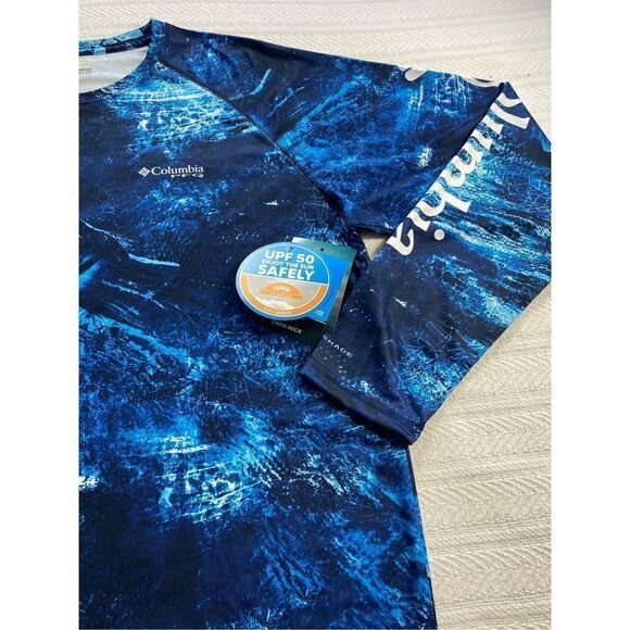 COLUMBIA PFG Mens Large Super Terminal Tackle Long Sleeve Shirt - Blue Multi - Picture 3 of 13